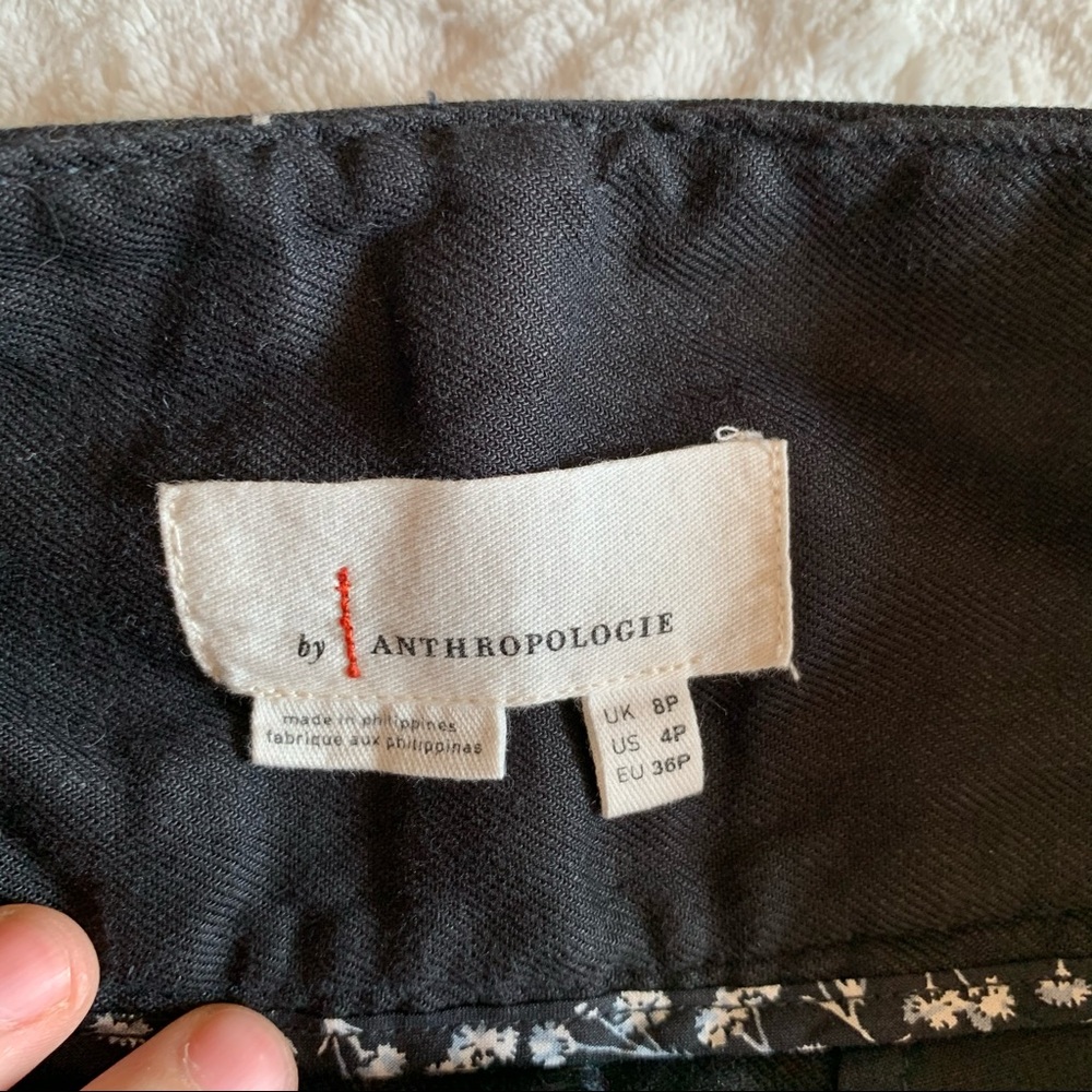 ANTHROPOLOGIE Black Wide Leg Linen Pants 4P - Picture 7 of 9